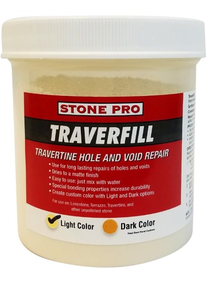Stone Pro Traverfill - Travertine Hole and Void Repair - 1 Pound - Light - Image 1